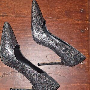 New In Box Mix No. 6 Black Glitter Heels